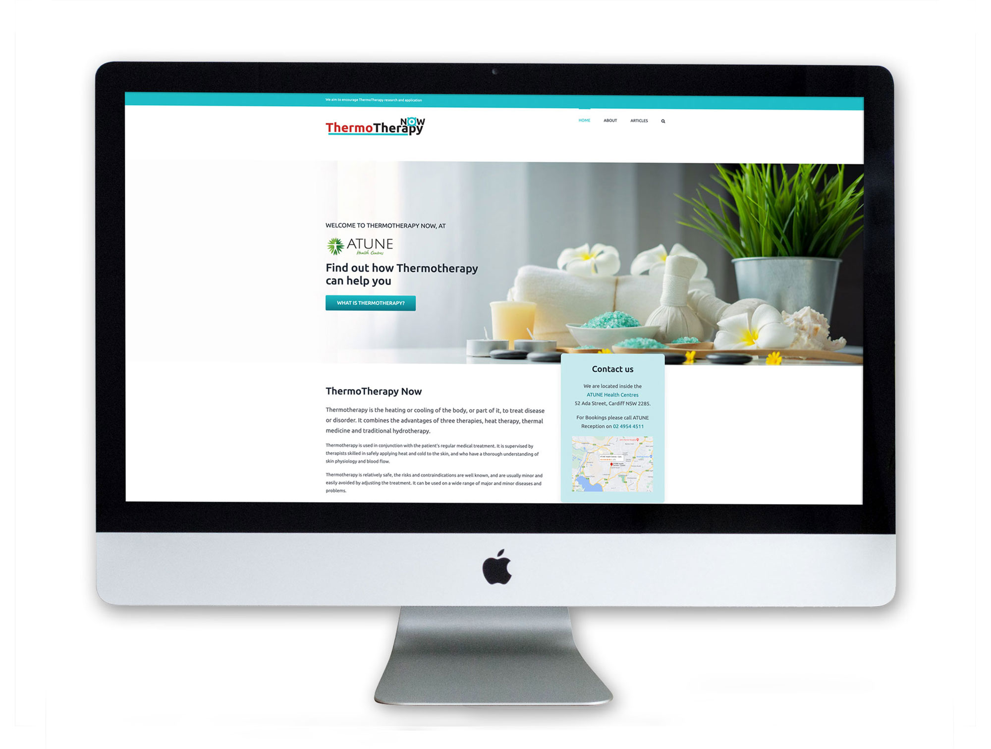 Thermotherapy Now, web design by WatersDesigns